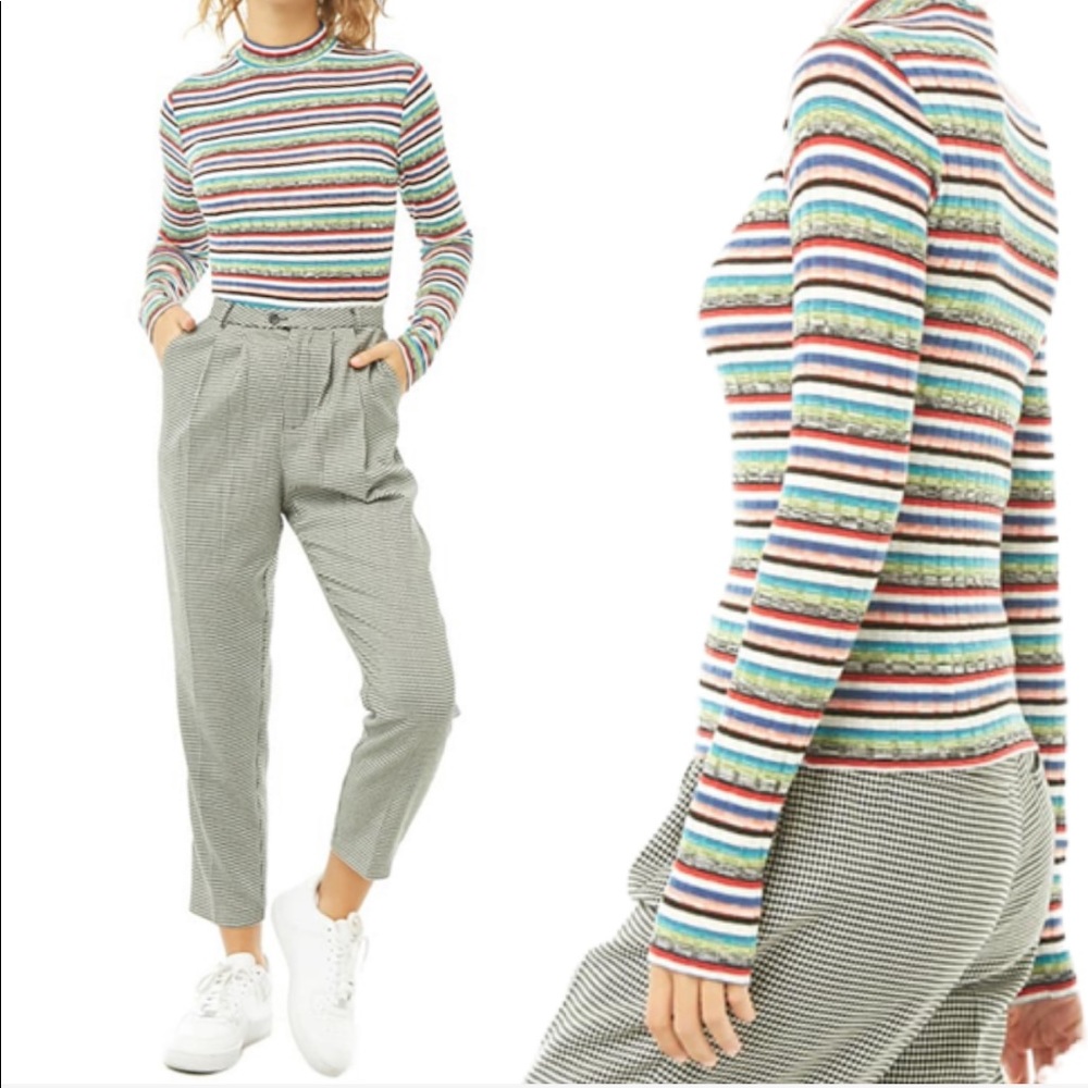 E-girl lettuce hem ribbed stripes longsleeve tee